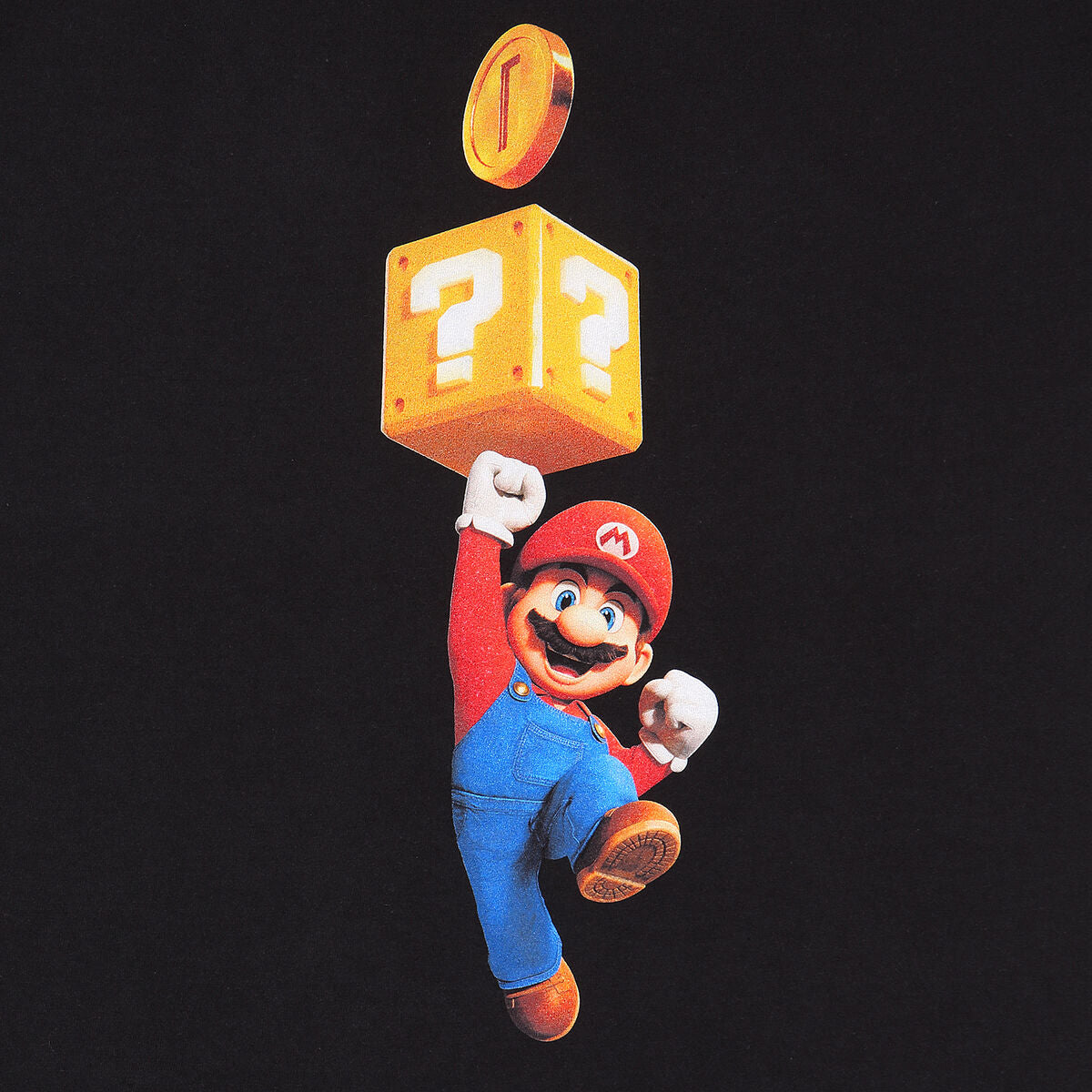 Short Sleeve T-Shirt Super Mario Mario Coin Black Unisex