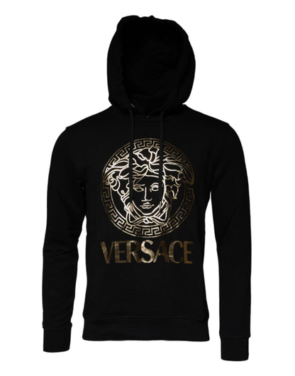 Versace Medusa Men's Cotton Sweatshirt Hoodie - Black Gold