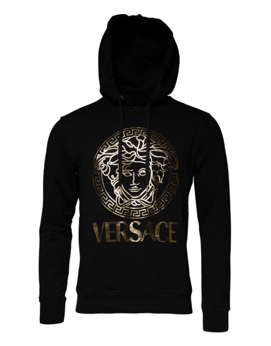 Versace Medusa Men's Cotton Sweatshirt Hoodie - Black Gold
