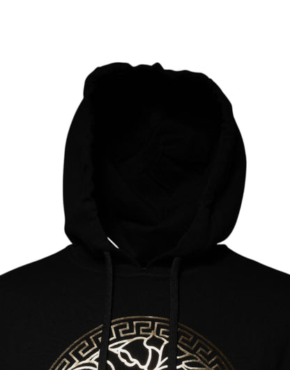 Versace Medusa Men's Cotton Sweatshirt Hoodie - Black Gold