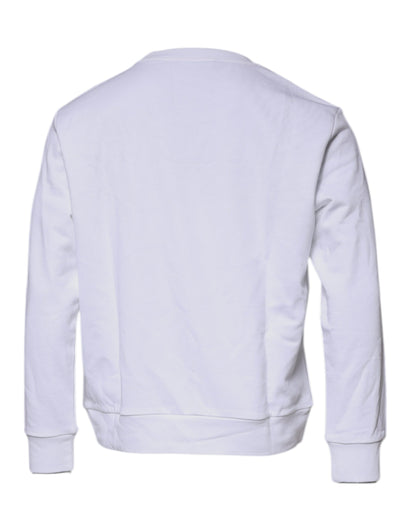 Versace Medusa Men's Crew Neck Cotton Sweater - Gold White