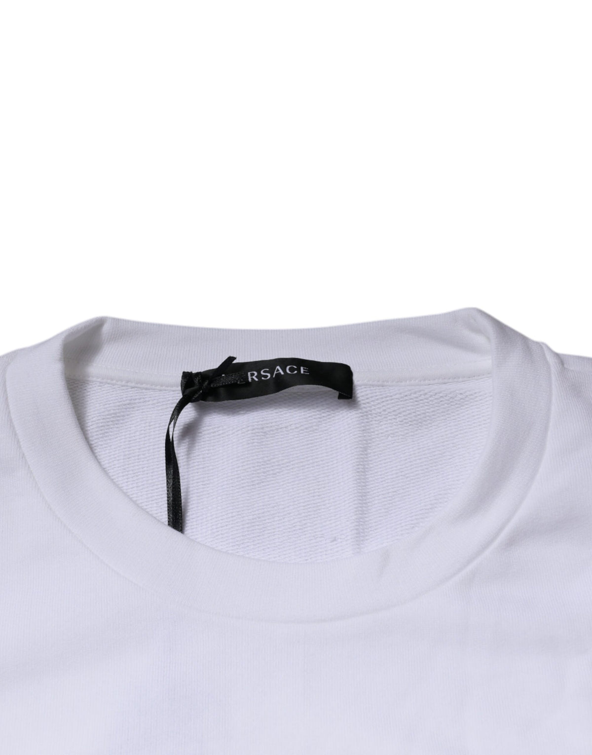 Versace Medusa Men's Crew Neck Cotton Sweater - Gold White
