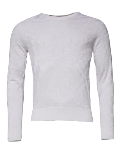 Dolce & Gabbana Men's Crew Neck Silk Sweater - White