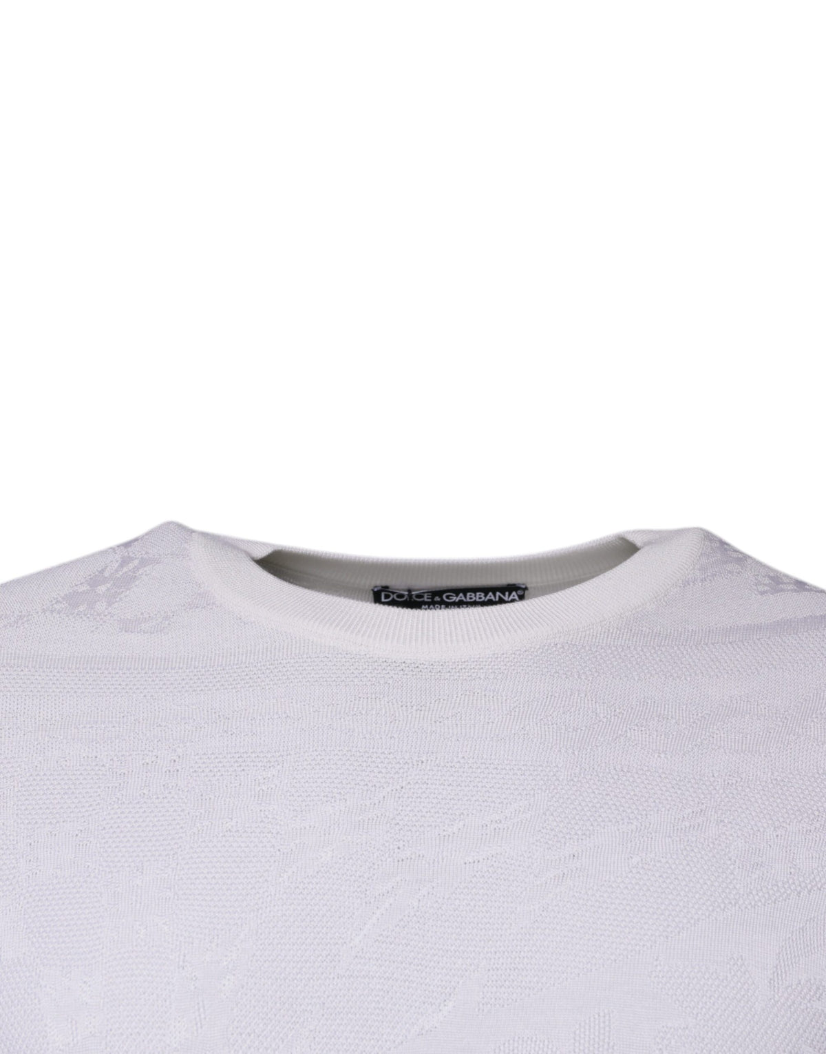 Dolce & Gabbana Men's Crew Neck Silk Sweater - White