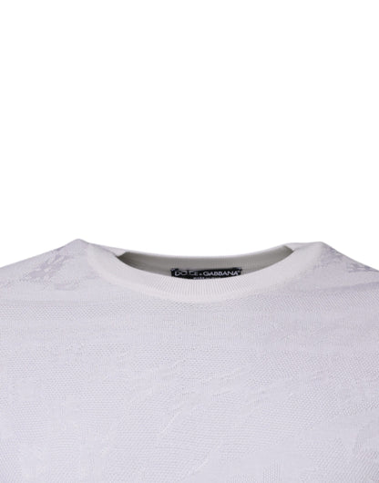 Dolce & Gabbana Men's Crew Neck Silk Sweater - White