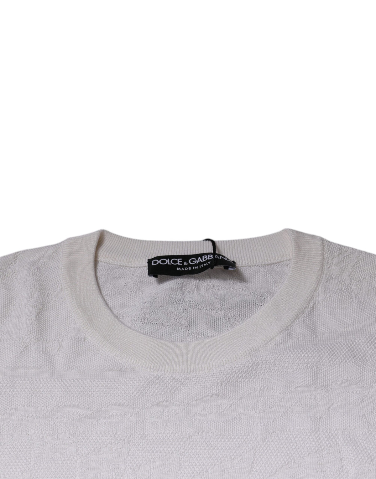 Dolce & Gabbana Men's Crew Neck Silk Sweater - White