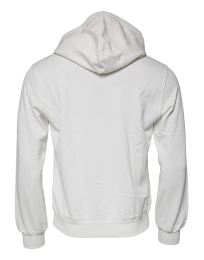 Dolce & Gabbana Men's Cotton Sweatshirt Hoodie - White Print