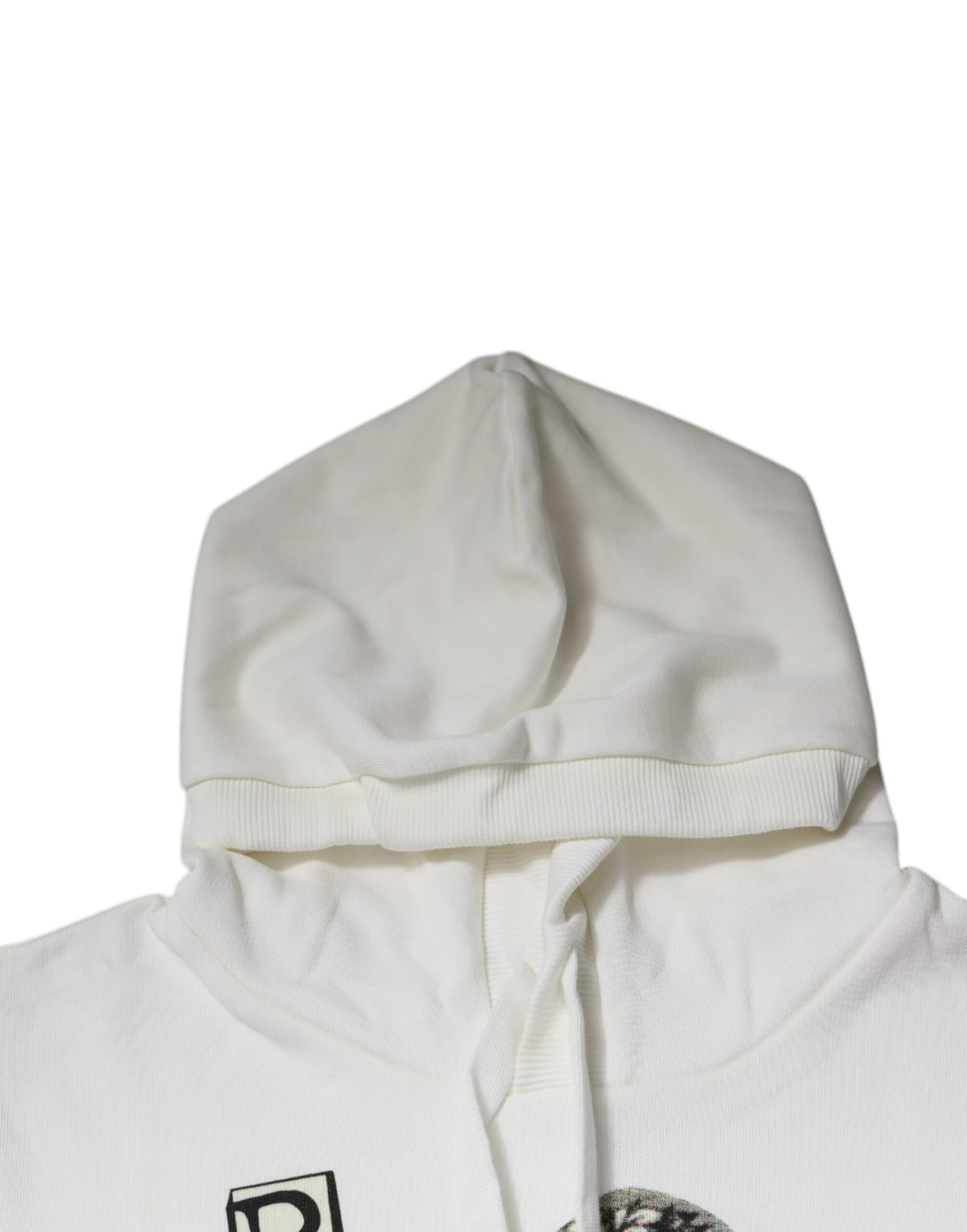Dolce & Gabbana Men's Cotton Sweatshirt Hoodie - White Print