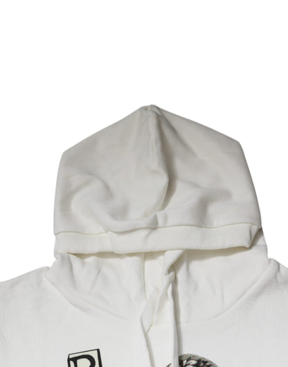 Dolce & Gabbana Men's Cotton Sweatshirt Hoodie - White Print