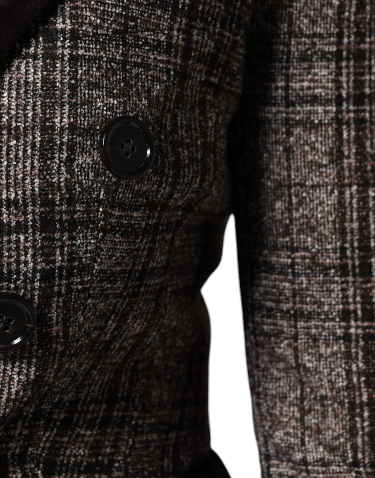 Dolce & Gabbana Women's Crop Top Cotton Nylon Polyester & Alpaca Wool Jacket - Brown Plaid