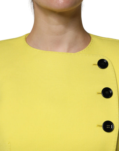 Dolce & Gabbana Women's Crop Top Virgin Wool & Silk Jacket - Yellow