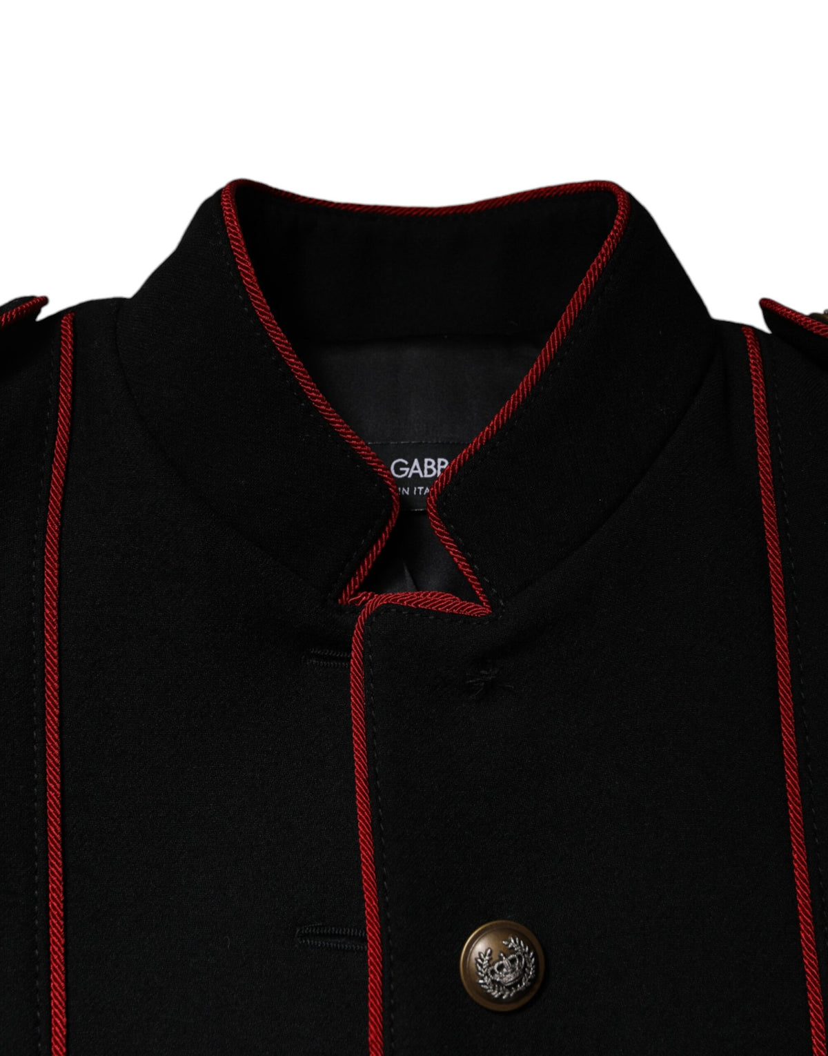 Dolce & Gabbana Women's Single Breasted Virgin Wool Silk Nylon & Elastane Trench Coat - Black Red