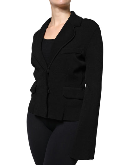 Dolce & Gabbana Women's Single Breasted Polyester Viscose & Nylon Blazer - Black