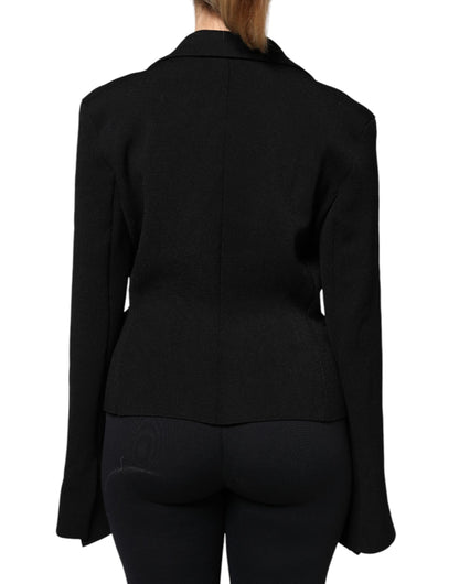 Dolce & Gabbana Women's Single Breasted Polyester Viscose & Nylon Blazer - Black