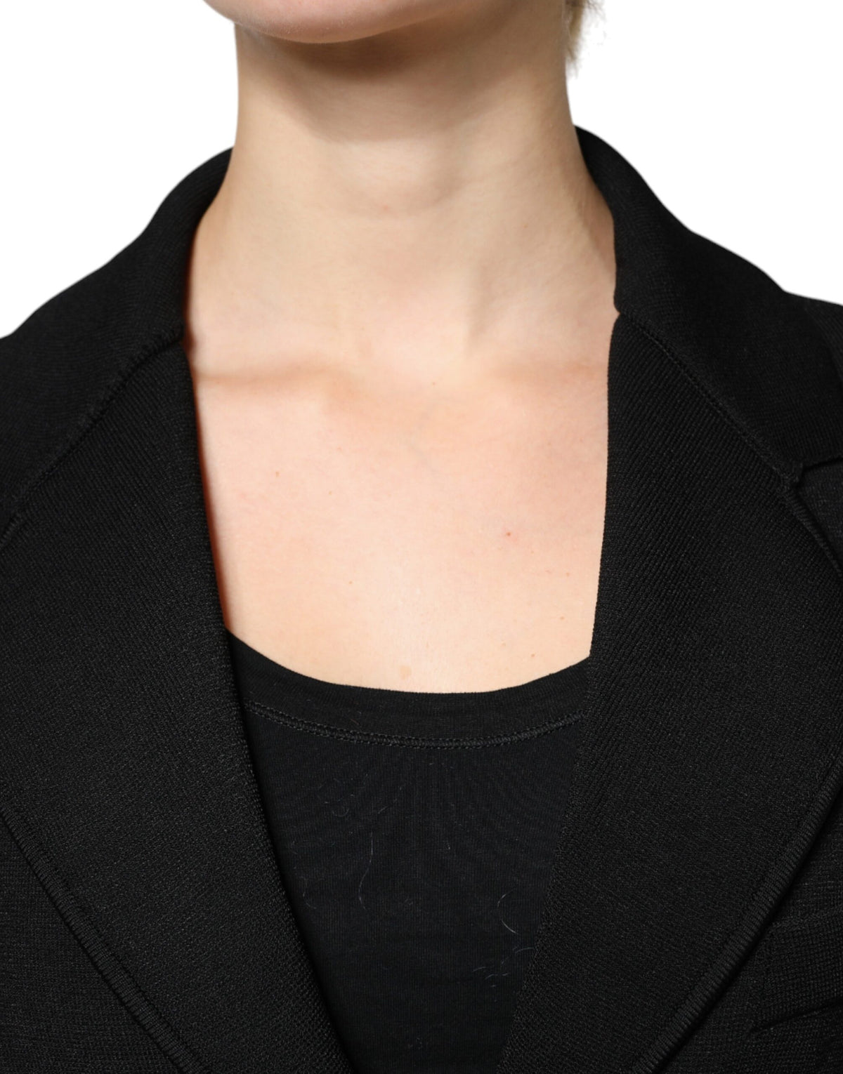 Dolce & Gabbana Women's Single Breasted Polyester Viscose & Nylon Blazer - Black