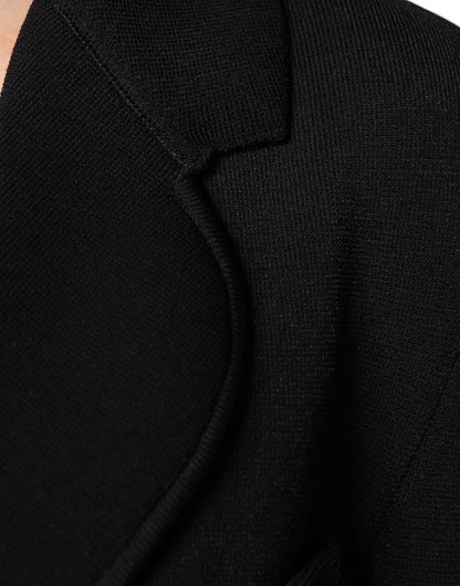 Dolce & Gabbana Women's Single Breasted Polyester Viscose & Nylon Blazer - Black