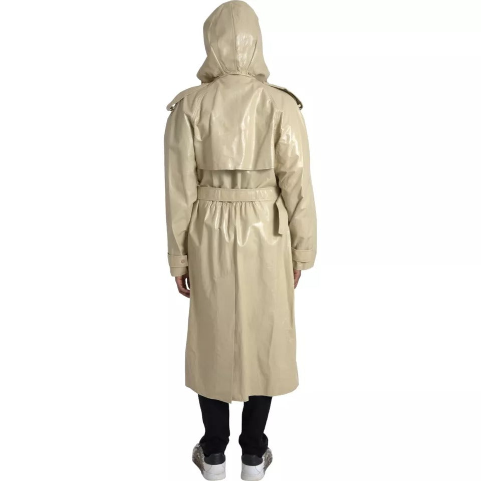 Bottega Veneta Men's Waterproof Calf & Lambskin Leather Trench Coat - Beige Black