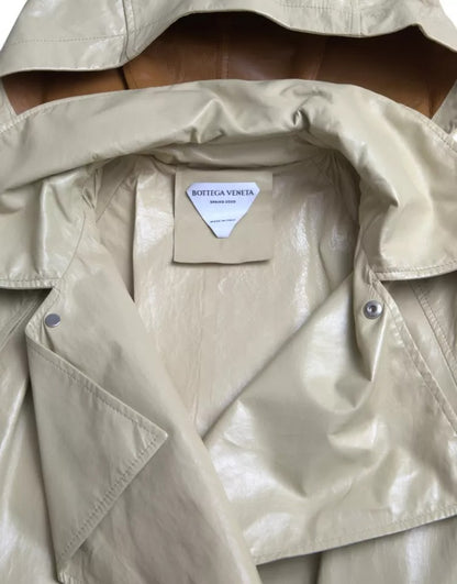 Bottega Veneta Men's Waterproof Calf & Lambskin Leather Trench Coat - Beige Black