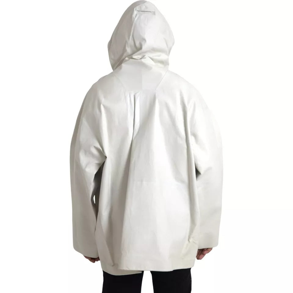 Bottega Veneta Men's Waterproof Blouson Calf Leather Jacket - White