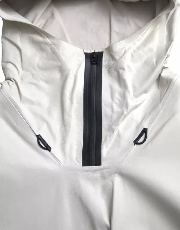Bottega Veneta Men's Waterproof Blouson Calf Leather Jacket - White