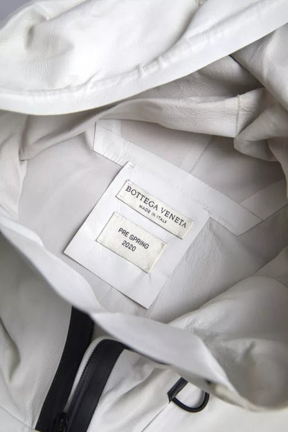 Bottega Veneta Men's Waterproof Blouson Calf Leather Jacket - White