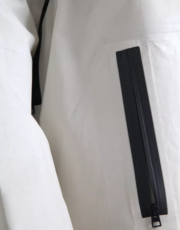 Bottega Veneta Men's Waterproof Blouson Calf Leather Jacket - White