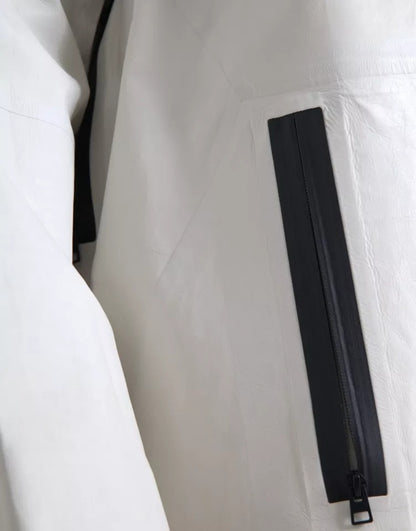 Bottega Veneta Men's Waterproof Blouson Calf Leather Jacket - White