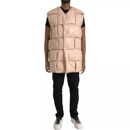 Bottega Veneta Men's Quilted Calf Leather Jacket - Beige