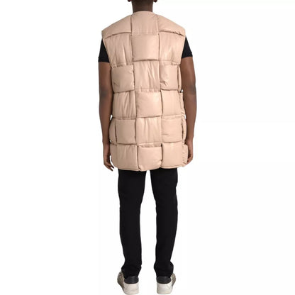 Bottega Veneta Men's Quilted Calf Leather Jacket - Beige