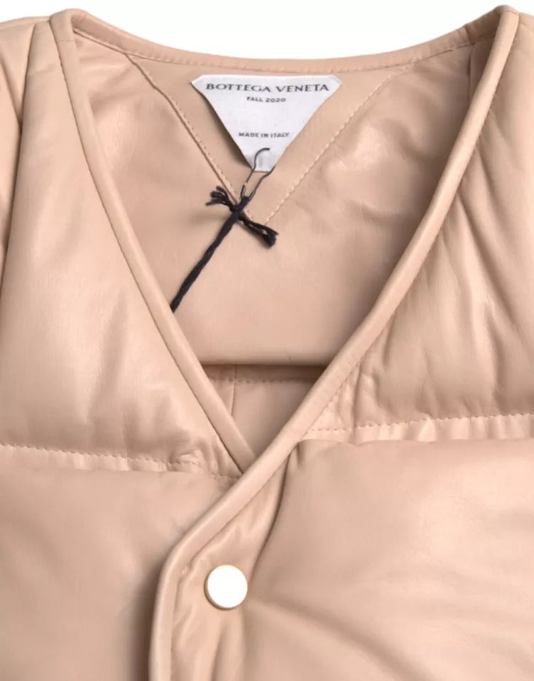 Bottega Veneta Men's Quilted Calf Leather Jacket - Beige