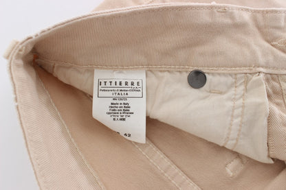 Beige Wash Slim Fit Cotton Stretch Jeans