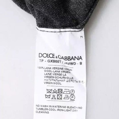 Dolce & Gabbana Men's Regular Fit Turtleneck Virgin Wool Sweater - Gray
