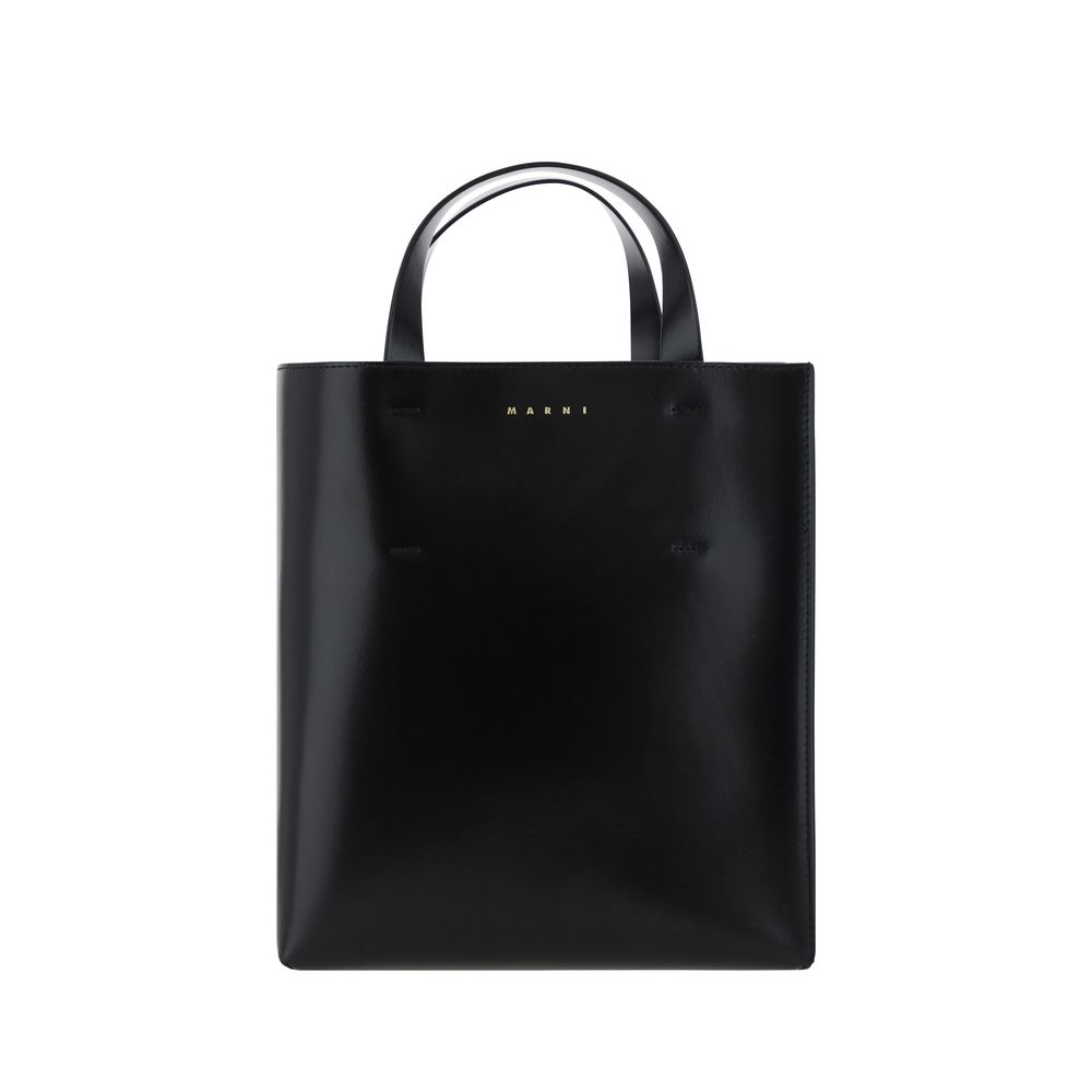 Black Calfskin Museo Handbag by Marni