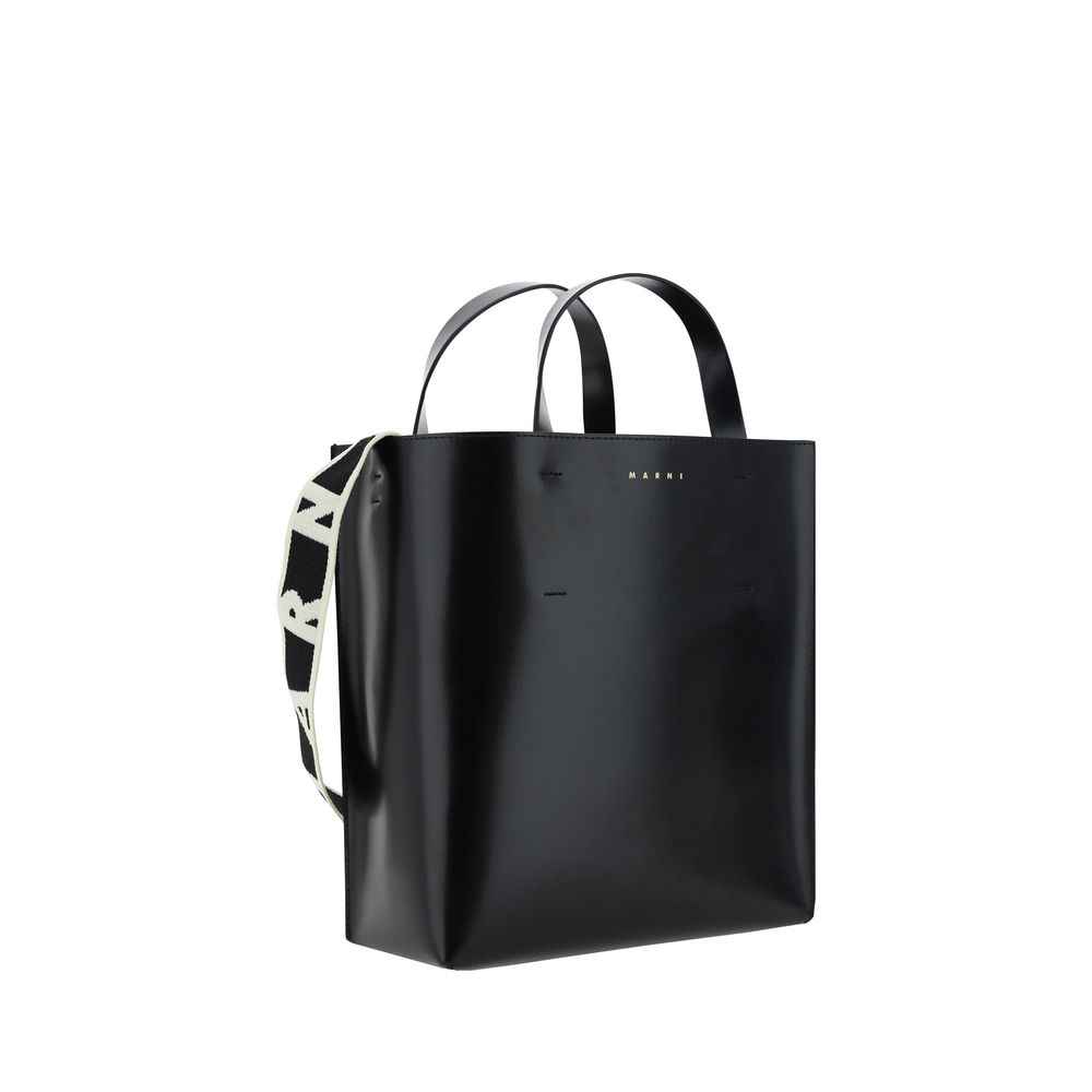 Black Calfskin Museo Handbag by Marni