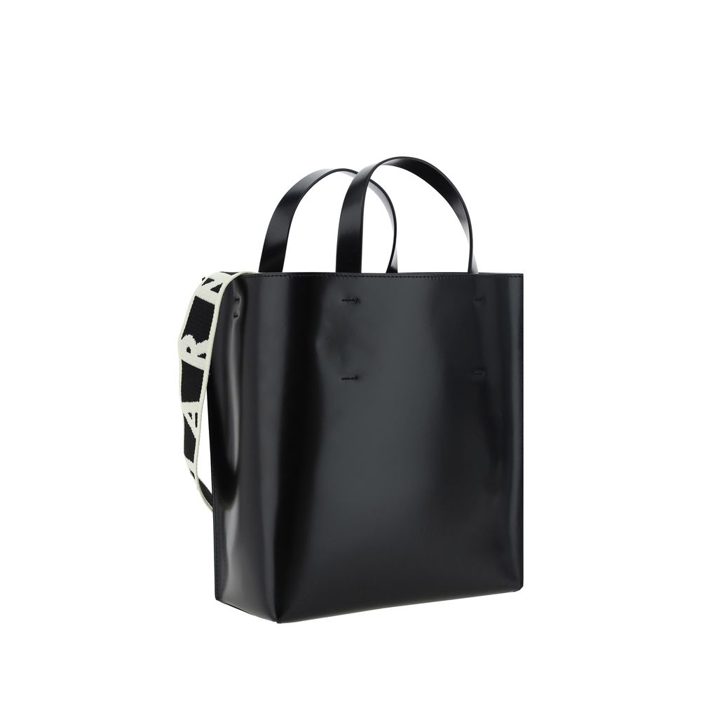 Black Calfskin Museo Handbag by Marni
