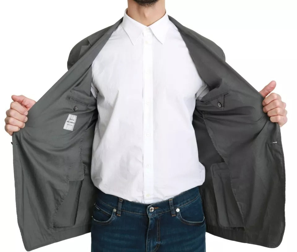 Dolce & Gabbana Men's Single Breasted Cotton Blazer - Gray