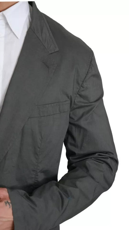 Dolce & Gabbana Men's Single Breasted Cotton Blazer - Gray
