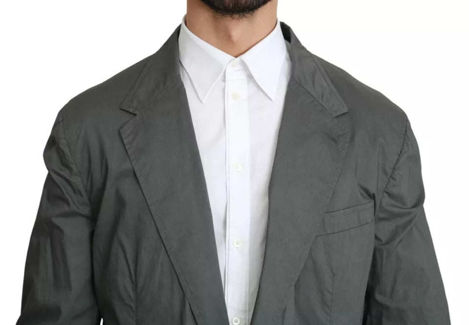 Dolce & Gabbana Men's Single Breasted Cotton Blazer - Gray