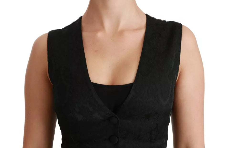Dolce & Gabbana Women's Silk Nylon Polyester & Lace Vest - Black