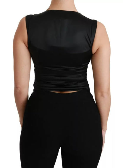 Dolce & Gabbana Women's Silk Nylon Polyester & Lace Vest - Black