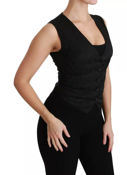 Dolce & Gabbana Women's Silk Nylon Polyester & Lace Vest - Black