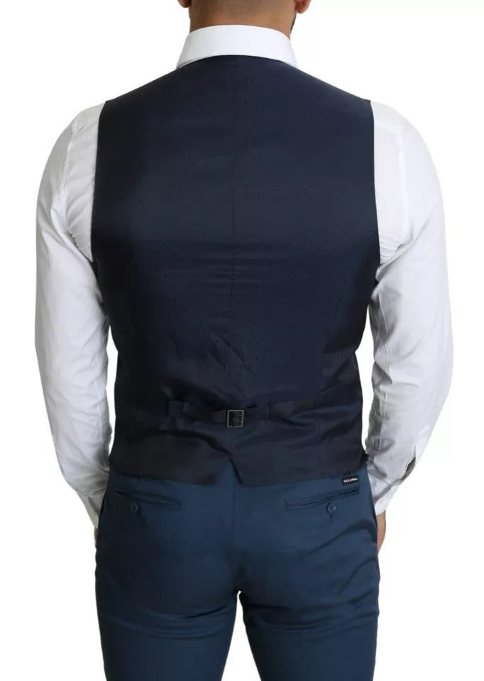 Dolce & Gabbana Men's Single Breasted Cotton Vest - Navy