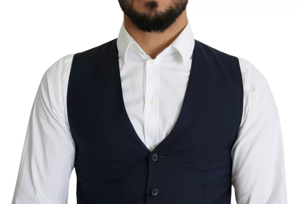 Dolce & Gabbana Men's Single Breasted Cotton Vest - Navy