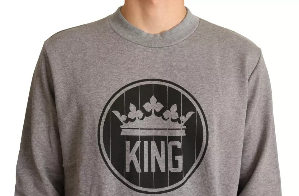 Dolce & Gabbana Men's Cotton Sweater - Gray Print
