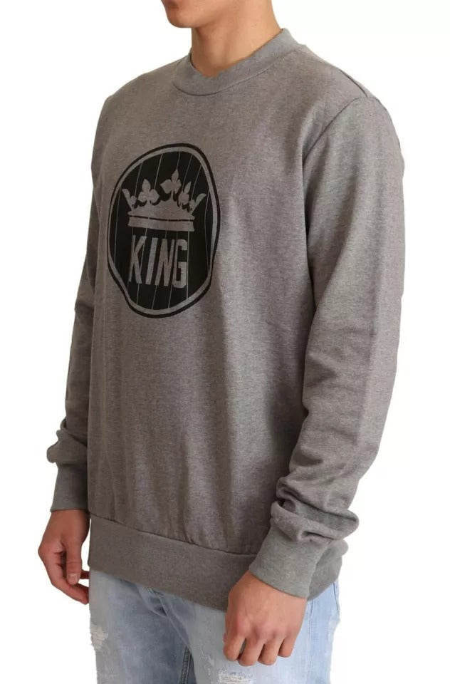 Dolce & Gabbana Men's Cotton Sweater - Gray Print