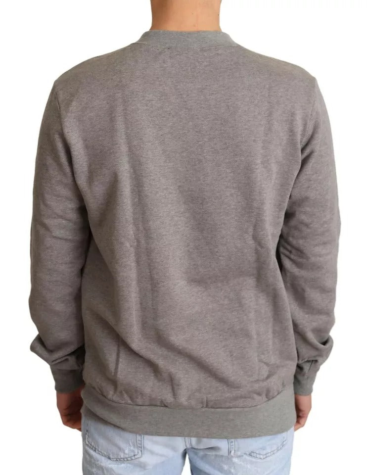 Dolce & Gabbana Men's Cotton Sweater - Gray Print