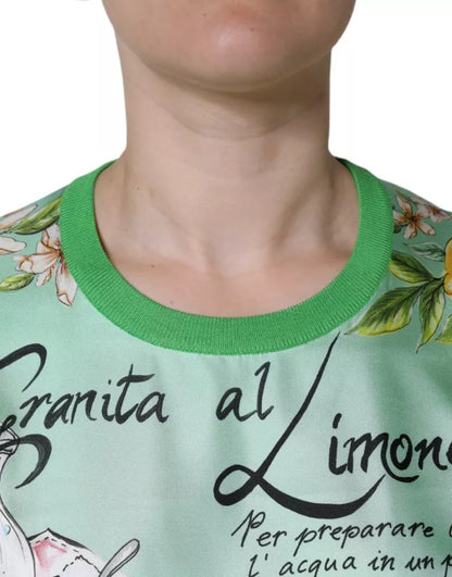 Dolce & Gabbana Women's Crew Neck Silk Sweater - Green Print