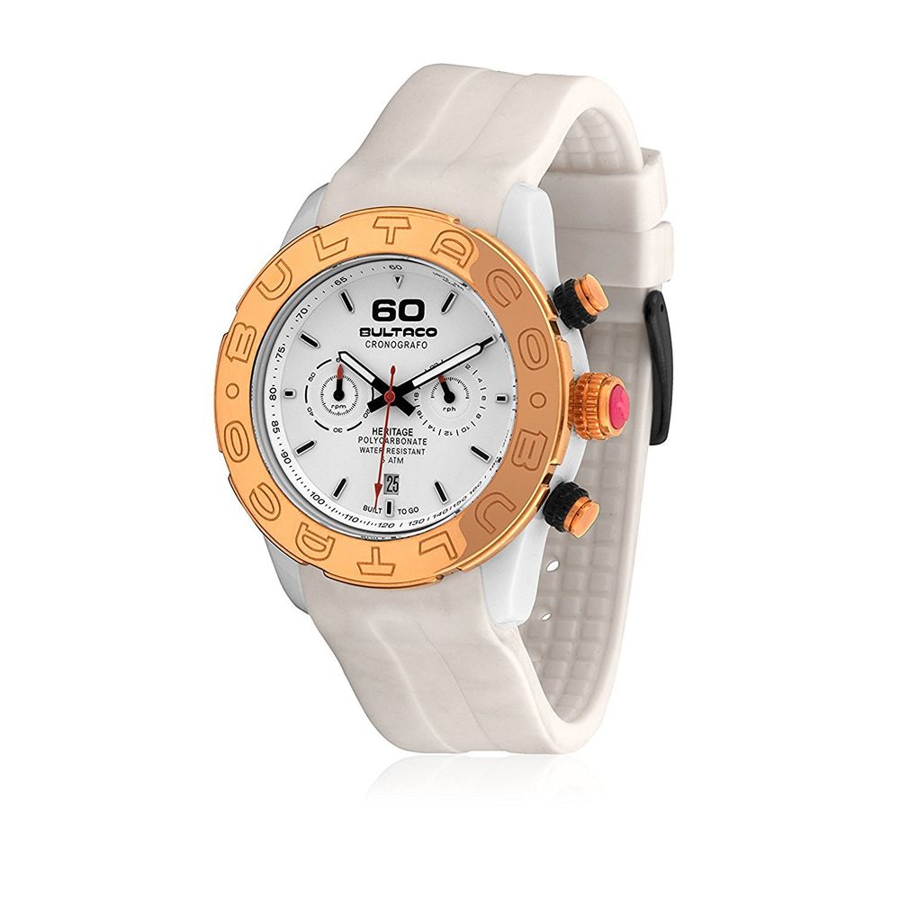 Bultaco White Rubber H1PW43CCW1 Ladies Watch