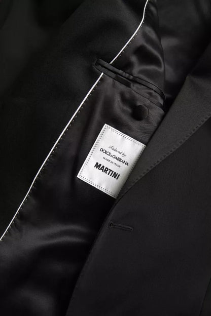 Dolce & Gabbana Men's Single Breasted Virgin Wool Silk & Viscose Blazer - Black