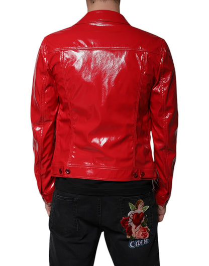This Jacket by Dolce & Gabbana for men in polyester red showcases a magnificent silhouette, meticulously crafted with a distinctive and functional for a magnificent finish.